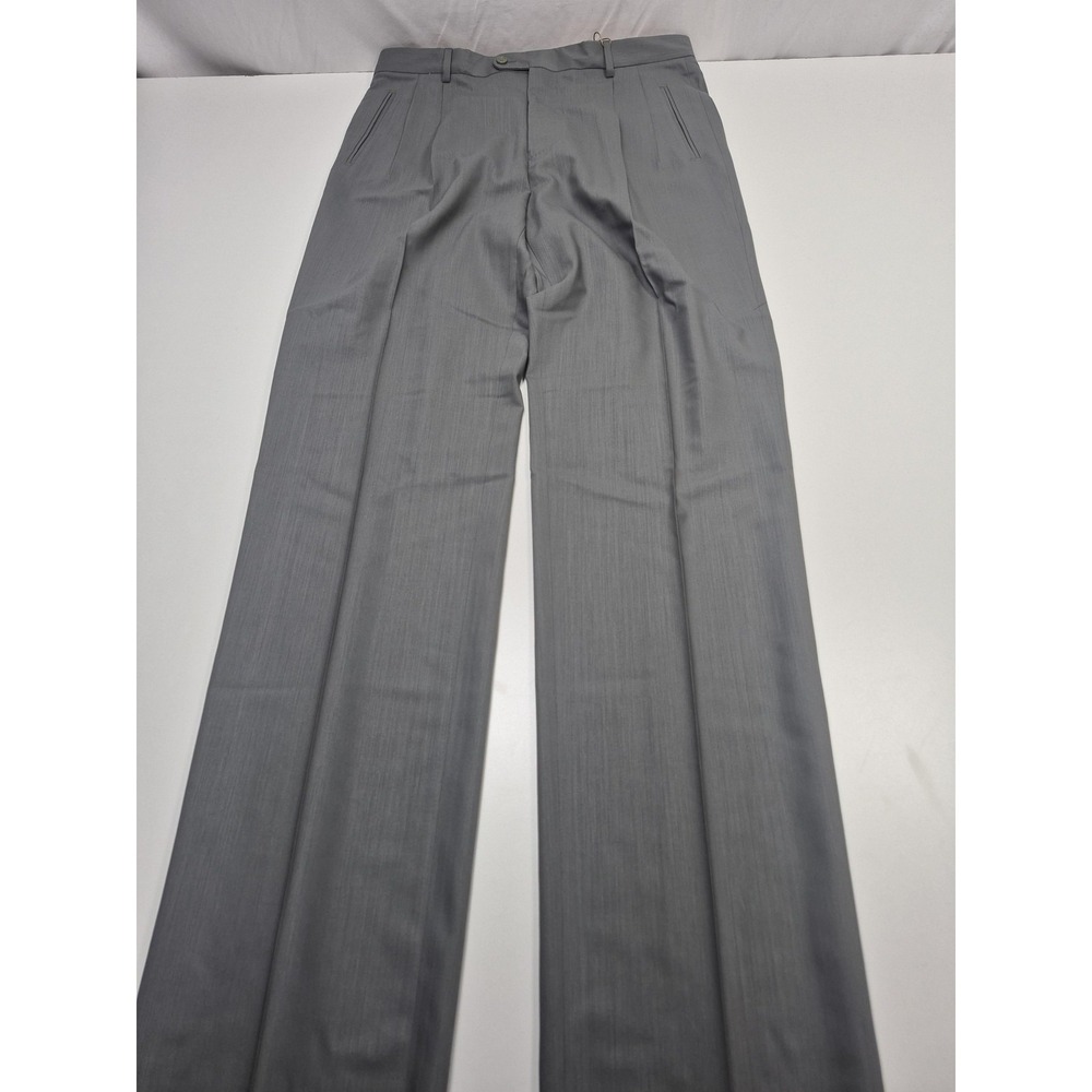 VTG Zanieri Dress Pants Mens 36x36 Gray Wool Flat Front Classic Italy Formal NWT